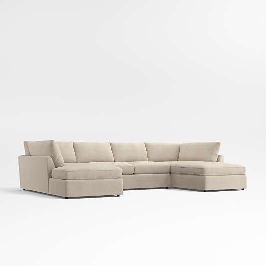 Lounge 3-Piece U-Shaped Sectional Sofa with Double Corner Bumper