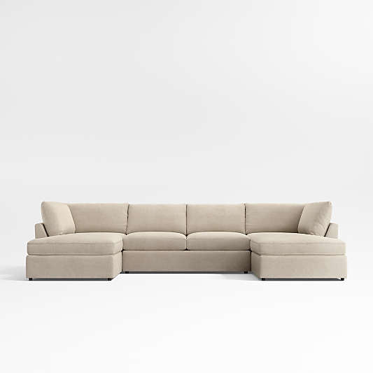 Lounge 3-Piece U-Shaped Sectional Sofa with Double Corner Bumper