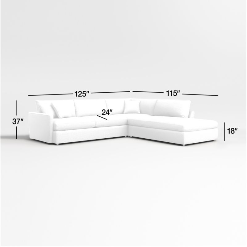 View Lounge Deep 3-Piece Right-Arm Bumper Sectional Sofa - image 3 of 9