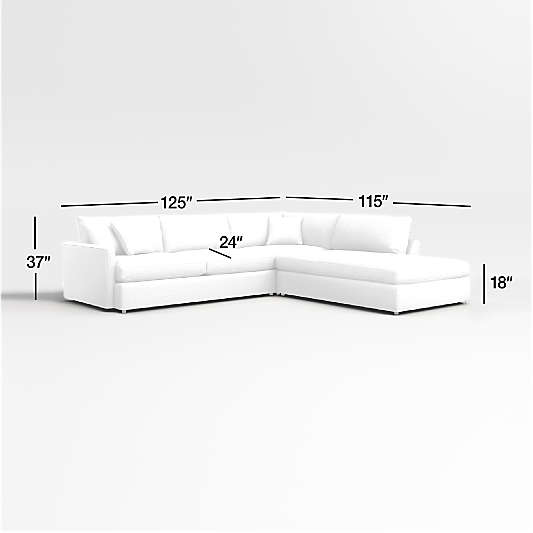 Lounge Deep 3-Piece Right-Arm Bumper Sectional Sofa