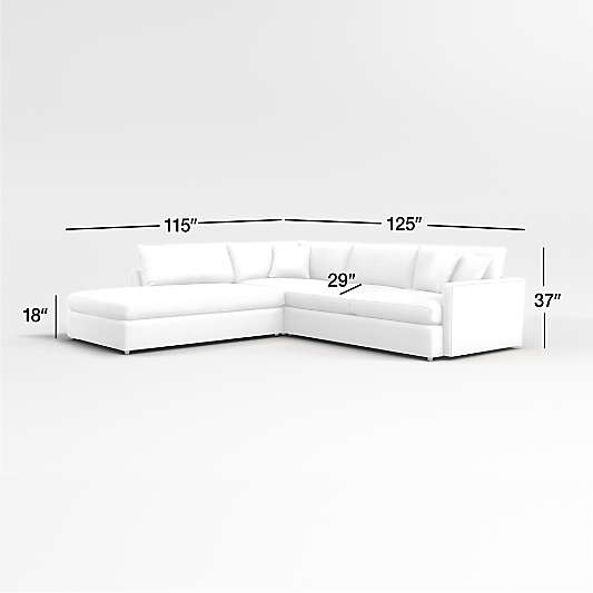 Lounge Deep 3-Piece Left-Arm Bumper Sectional Sofa