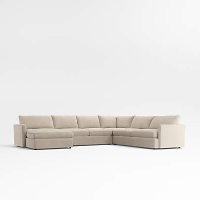Lounge 4-Piece L-Shaped Sectional Sofa with Storage Chaise Lounge