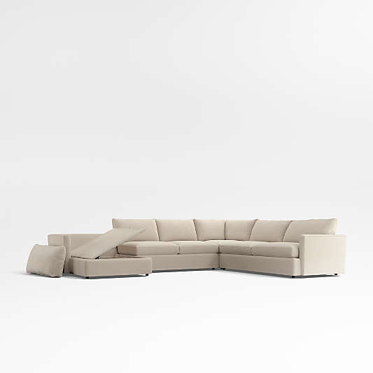 Lounge 4-Piece L-Shaped Sectional Sofa with Storage Chaise Lounge