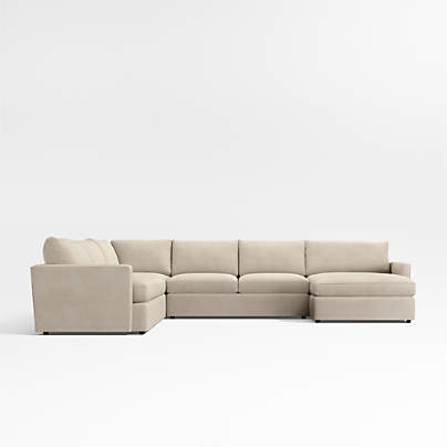 Lounge 4-Piece L-Shaped Sectional Sofa with Storage Chaise Lounge