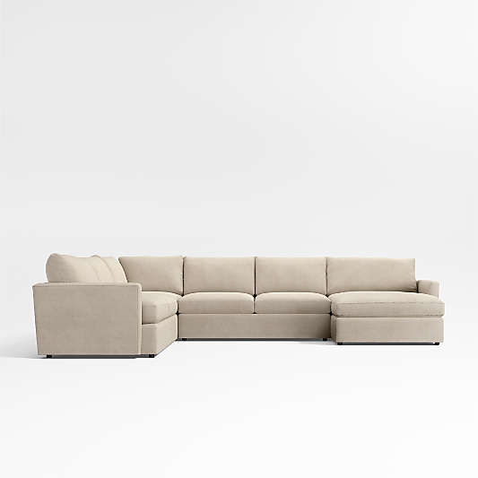 Lounge 4-Piece L-Shaped Sectional Sofa with Storage Chaise Lounge
