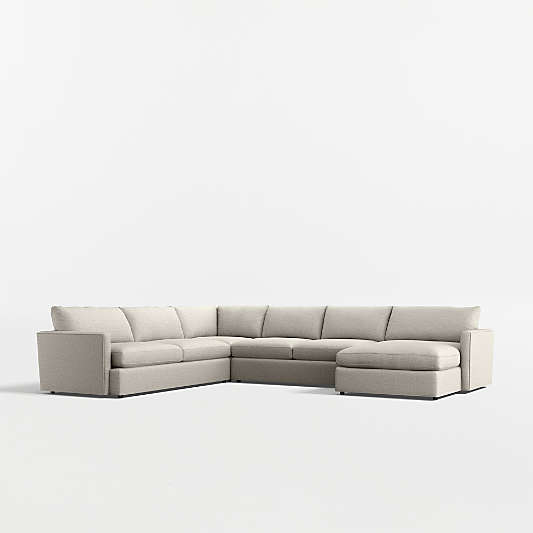 Lounge 4-Piece L-Shaped Sectional Sofa with Chaise Lounge