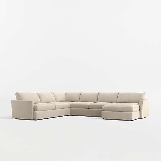 Lounge 4-Piece L-Shaped Sectional Sofa with Chaise Lounge