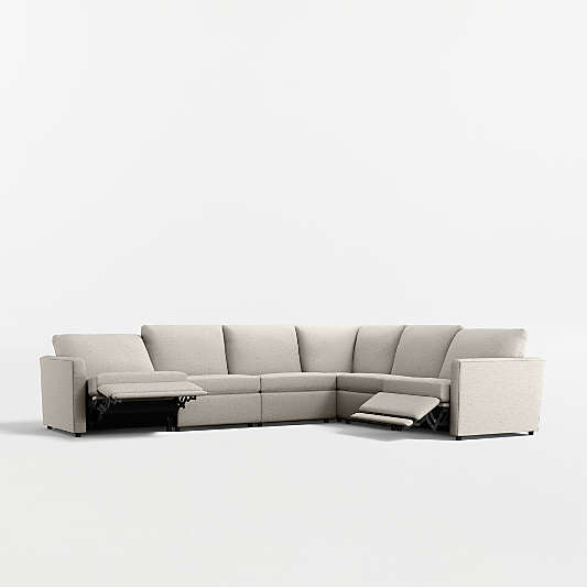 Lounge 6-Piece L-Shaped Power Dual-Reclining Sectional Sofa