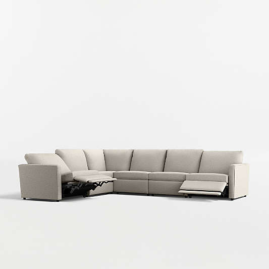 Lounge 6-Piece L-Shaped Power Dual-Reclining Sectional Sofa