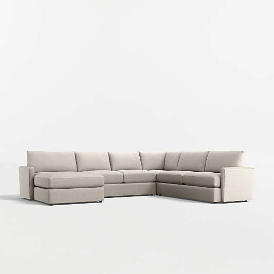 Lounge Classic 4-Piece L-Shaped Sectional Sofa with Chaise Lounge