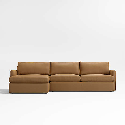 Lounge Classic Leather 2-Piece Chaise Sectional Sofa