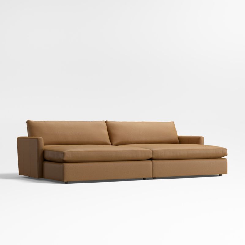 Lounge Classic Leather 2-Piece Double Chaise Sectional Sofa - image 2 of 6