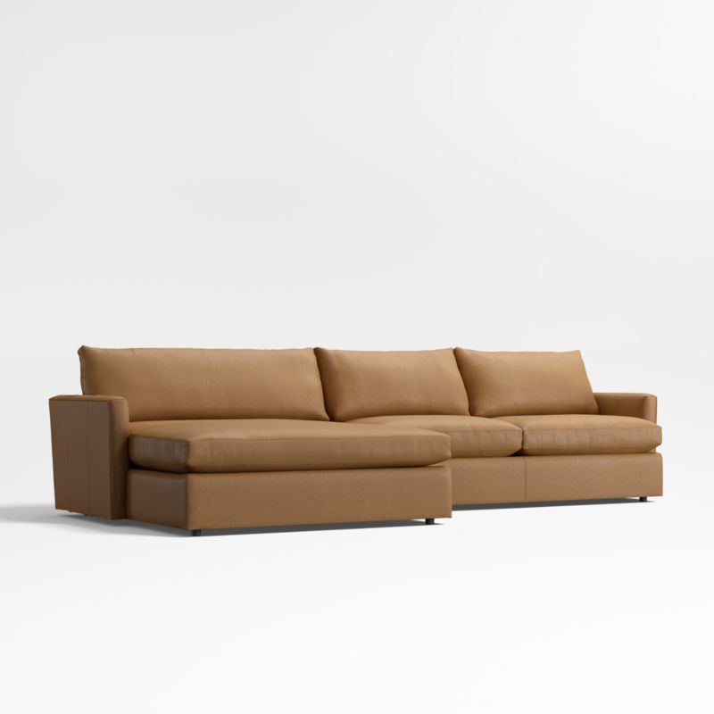 Lounge Classic Leather 2-Piece Extra Wide Chaise Sectional Sofa - image 3 of 7