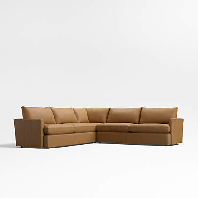 Lounge Classic 3-Piece L-Shaped Leather Sectional Sofa