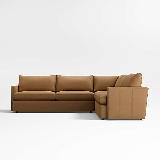 Lounge Classic Leather 3-Piece Corner Sectional Sofa