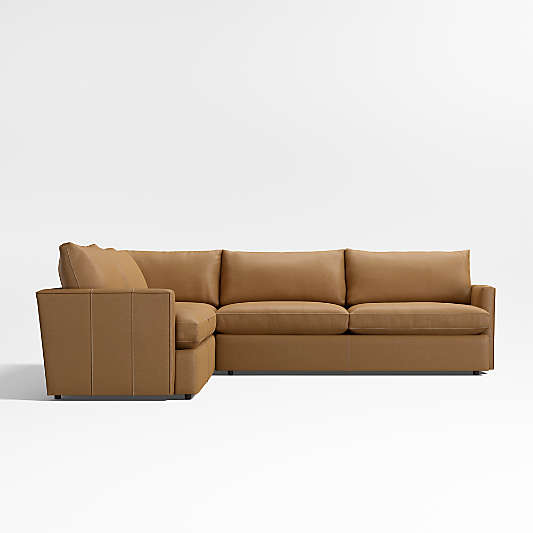 Lounge Classic Leather 3-Piece Corner Sectional Sofa