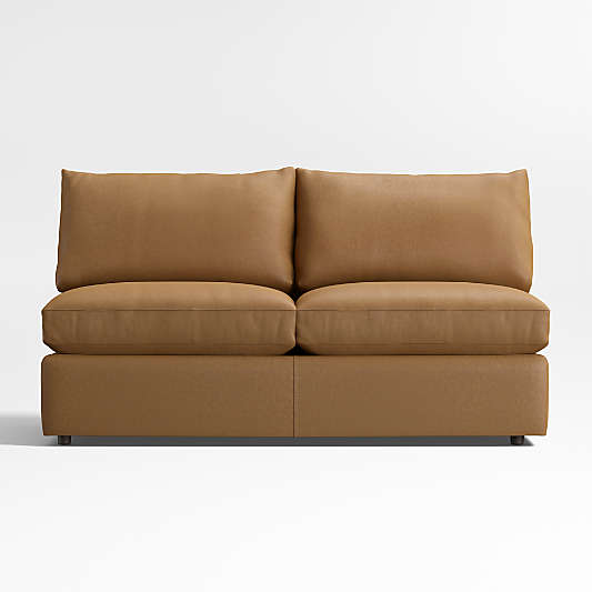 Lounge Classic Leather Armless Loveseat Sectional Piece
