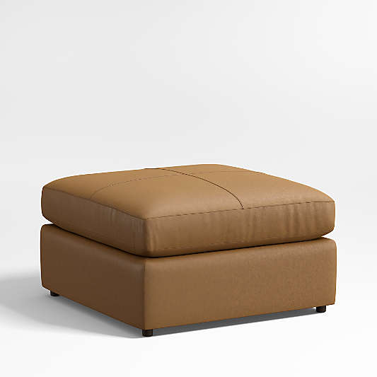 Lounge Classic 34" Leather Square Cocktail Ottoman