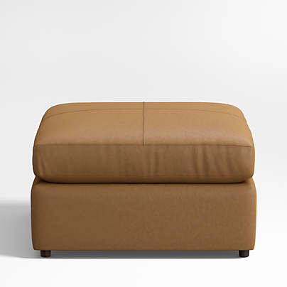 Lounge Classic 34" Leather Square Cocktail Ottoman