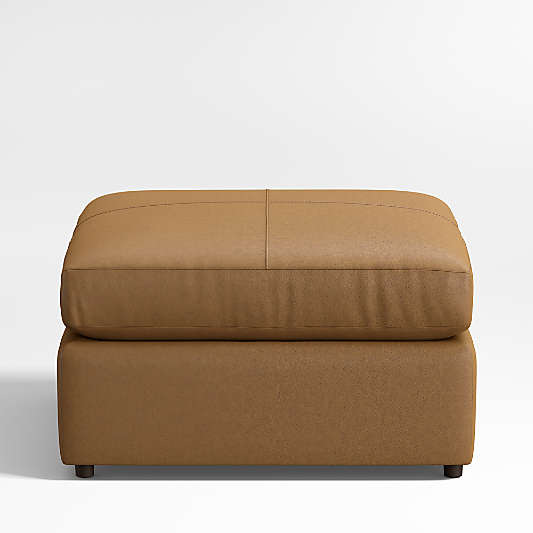 Lounge Classic 34" Leather Square Cocktail Ottoman