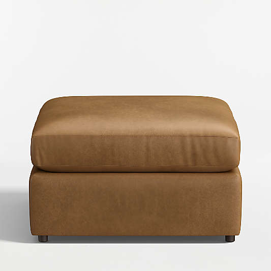Lounge Classic 34" Leather Square Cocktail Ottoman