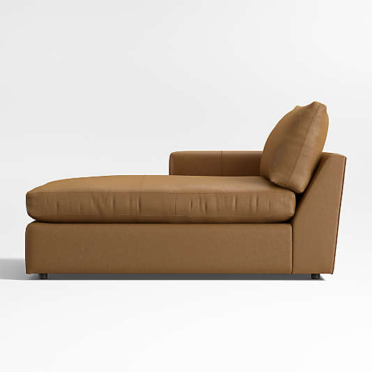 Lounge Classic Leather Left-Arm Chaise Lounge Sectional Piece