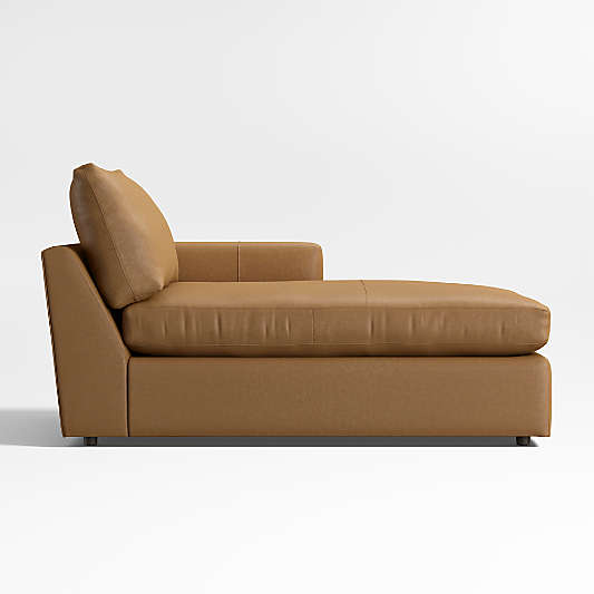 Lounge Classic Leather Right-Arm Chaise Lounge Sectional Piece