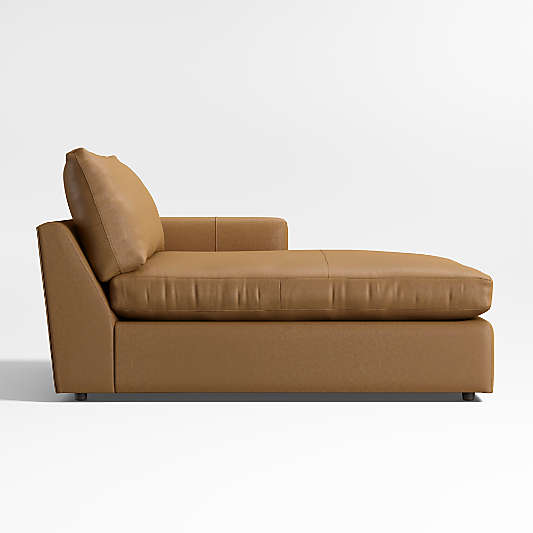 Lounge Classic Leather Right-Arm Extra Wide Chaise Lounge Sectional Piece