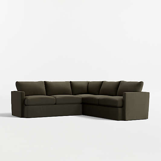 Lounge Classic 3-Piece L-Shaped Slipcovered Sectional Sofa