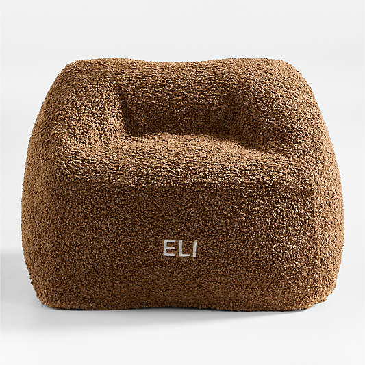 Sesame Brown Sherpa Kids Lounge Chair