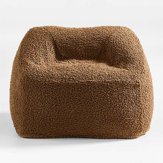 Sesame Brown Sherpa Kids Lounge Chair