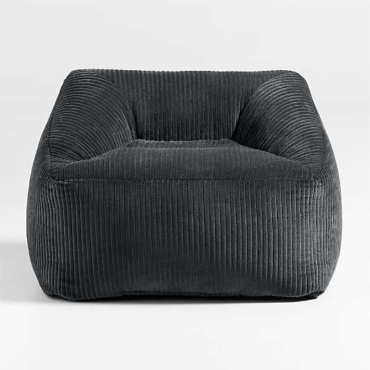 Charlie Charcoal Grey Organic Cotton Velvet Corduroy Kids Lounge Chair