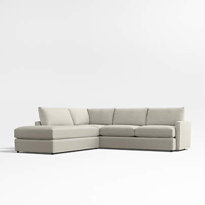 Lounge Classic 2-Piece L-Shaped Sectional Sofa with Bumper