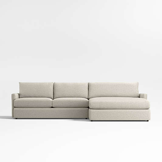 Lounge Classic 2-Piece Sectional Sofa with Double Chaise