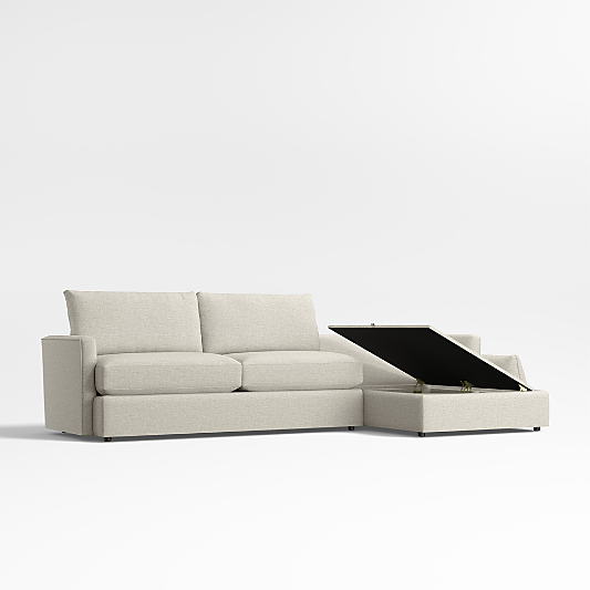 Lounge Classic 2-Piece Sectional Sofa with Storage Chaise Lounge