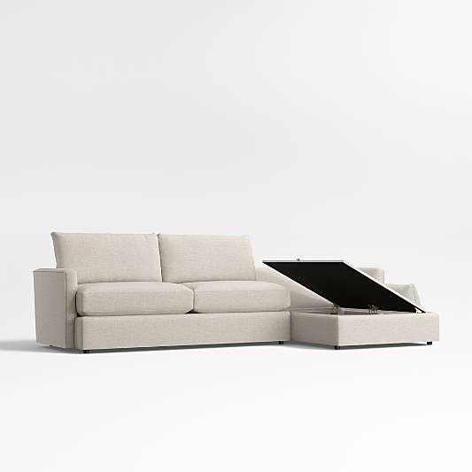 Lounge Classic 2-Piece Sectional Sofa with Storage Chaise Lounge