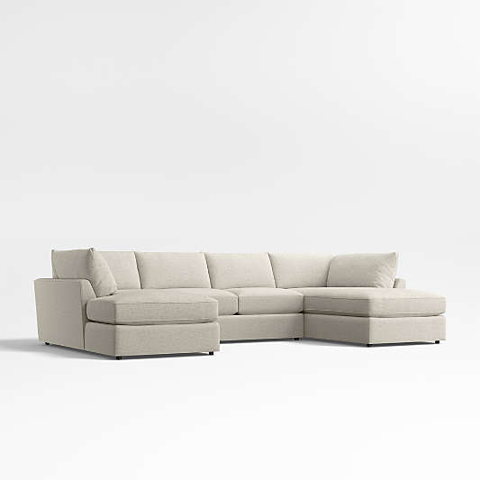 Lounge Classic 3-Piece U-Shaped Sectional Sofa with Double Corner Bumper