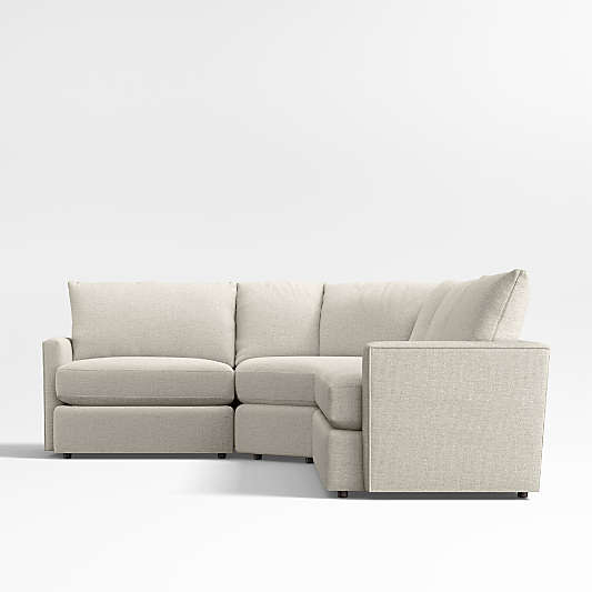 Lounge Classic 3-Piece L-Shaped Wedge Sectional Sofa