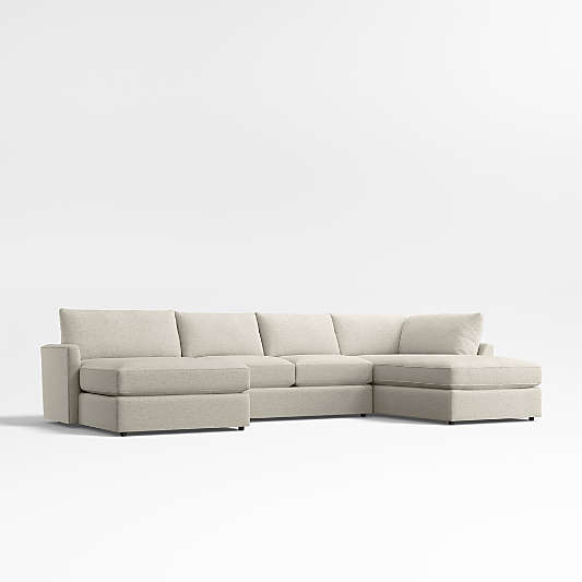 Lounge Classic 3-Piece U-Shaped Sectional Sofa with Right-Arm Corner Bumper