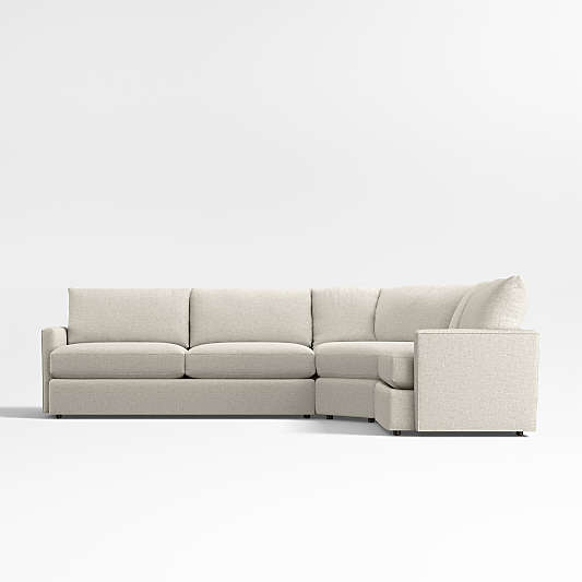 Lounge Classic 3-Piece L-Shaped Wedge Sectional Sofa