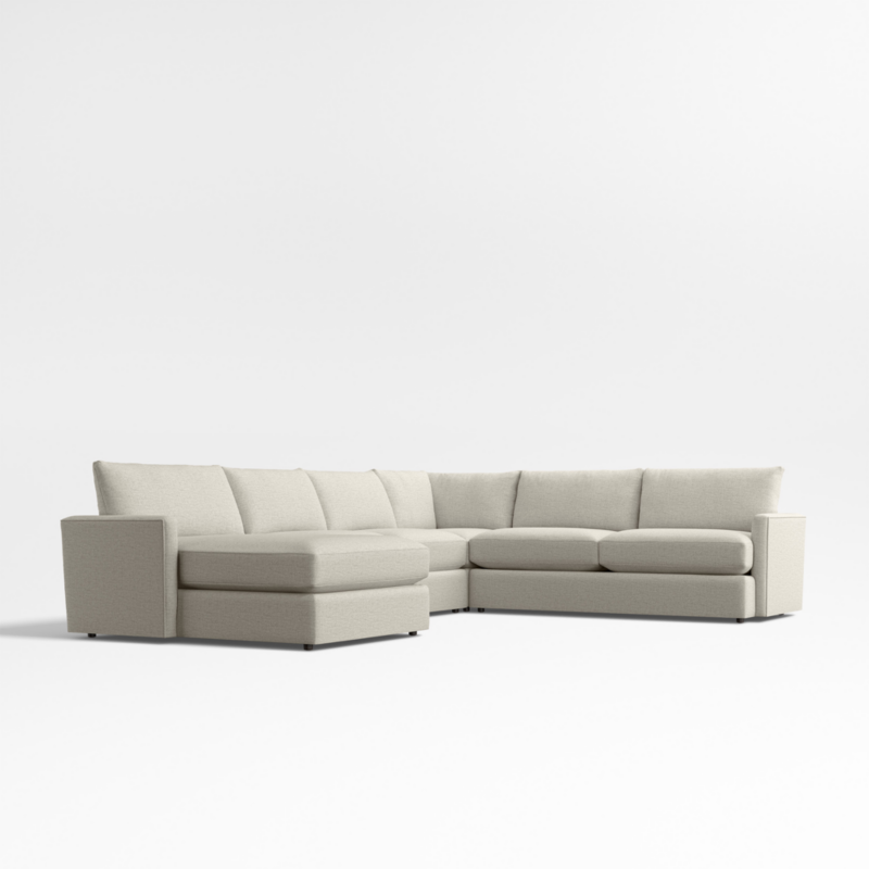 Lounge Classic 4-Piece L-Shaped Sectional Sofa with Storage Chaise Lounge - image 0 of 17