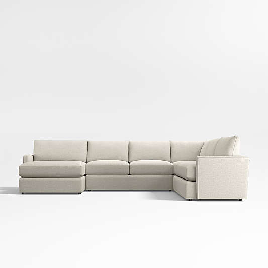 Lounge Classic 4-Piece L-Shaped Sectional Sofa with Storage Chaise Lounge