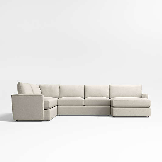 Lounge Classic 4-Piece L-Shaped Sectional Sofa with Storage Chaise Lounge