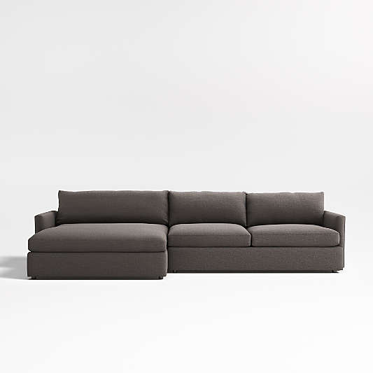 Lounge Deep 2-Piece Left Arm Double Chaise Sectional Sofa