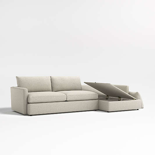Lounge Deep 2-Piece Sectional Sofa with Storage Chaise Lounge