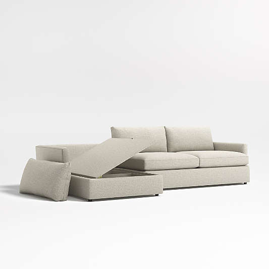 Lounge Deep 2-Piece Sectional Sofa with Storage Chaise Lounge