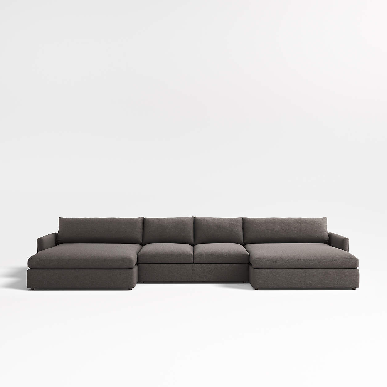 Lounge Deep 3Piece Double Chaise Sectional Sofa + Reviews Crate & Barrel