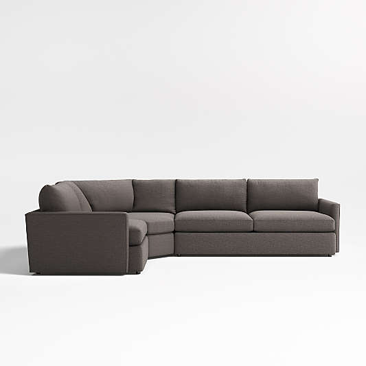 Lounge Deep 3-Piece Wedge Sectional Sofa