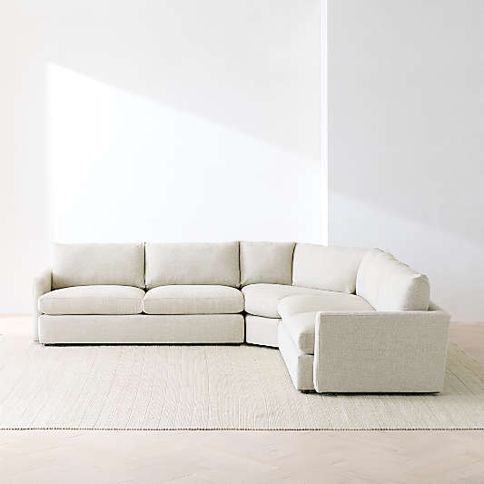 Lounge Deep 3-Piece L-Shaped Wedge Sectional Sofa