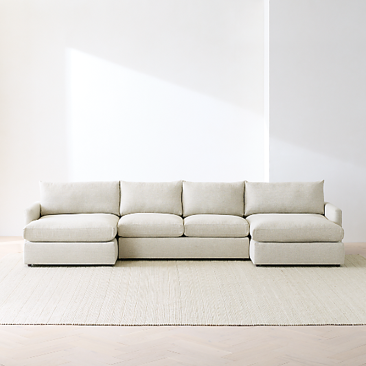 Lounge Deep 3-Piece U-Shaped Sectional Sofa with Double Chaise Lounge